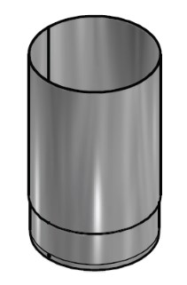 Kachelpijp Zwart RVS Ø 125 mm Pijp L = 250 mm