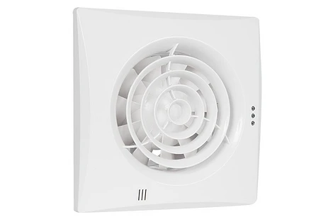 Badkamer/Toiletventilator Silencio 125 Timer en vochtsensor Front Wit