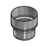 Kachelpijp Zwart RVS verloop Ø 125 - Ø 150 mm Prima Smooth