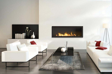 Icon Fires Slimline Firebox 1100 met Slimline 800 Brander Bio-Ethanolhaard Zwart