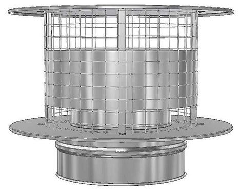 ICS 25 RVS Ø 130/180 mm trekkap met gaas