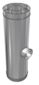 RVS CLV Ø 250/450 mm T-Stuk aftakking 1 x Ø 80/125 mm (concentrisch)