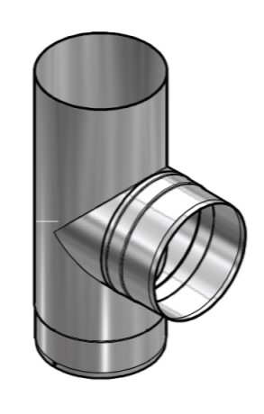 Kachelpijp Zwart RVS Ø 150 mm T-Stuk 90°