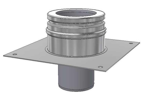 ICS 25 RVS Ø 150/200 mm bodembevestigingsplaat DW/EW