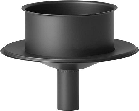 HT RVS DW 80/130 mm Deksel + condensafvoer Zwart