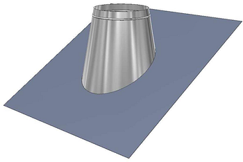 ICS 25 RVS Ø 80/130 mm loodslab 45°-60°, gat maat Ø 130 mm