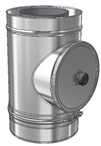 RVS CLV Ø 250/450 mm Inspectie T-Stuk + Condensafvoer