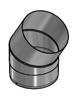 Kachelpijp Zwart RVS Ø 200 mm Bocht 30°