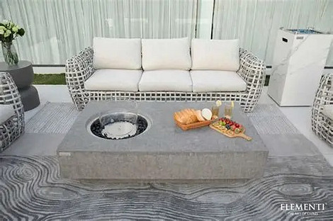 Elementi Metropolis Fire Table Gas  (Licht Grijs)