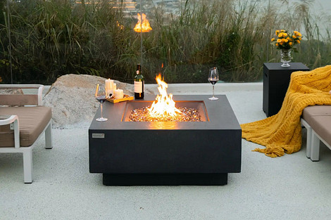 Elementi Bergen Fire Table Gas Donker Grijs