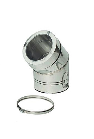HT RVS DW 175/225 mm Bocht 45° Geïsoleerd
