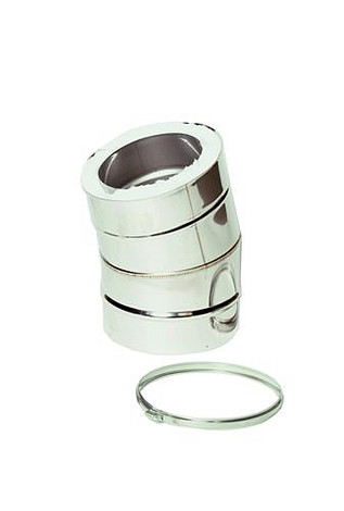 HT RVS DW 125/175 mm Bocht 15°  Geïsoleerd