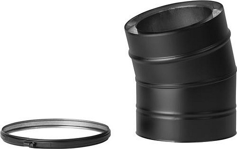 HT RVS DW 125/175 mm Bocht 15° Geïsoleerd Zwart