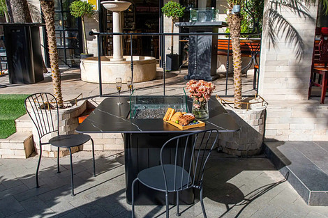 Elementi Brugge Marble Porcelain Dining Table Gas Zwart