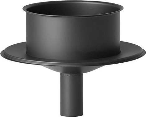 HT RVS DW 80/130 mm Deksel + condensafvoer Zwart