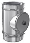 RVS CLV Ø 100/150 mm Inspectie T-Stuk + condensafvoer