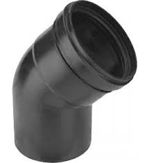 PPS Ø 100 mm LTV zwart bocht 45°