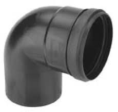 PPS kunststofleiding 80 mm met mof zwart bocht 87°