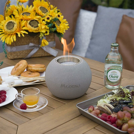 Modeno PAFFU Bio-Ethanol Tabletop Fireplace  (Licht Grijs)