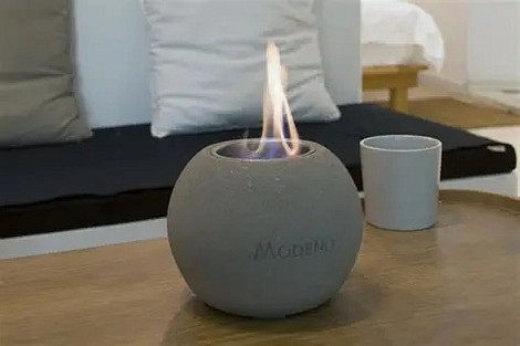 Modeno PAFFU Bio-Ethanol Tabletop Fireplace  (Licht Grijs)