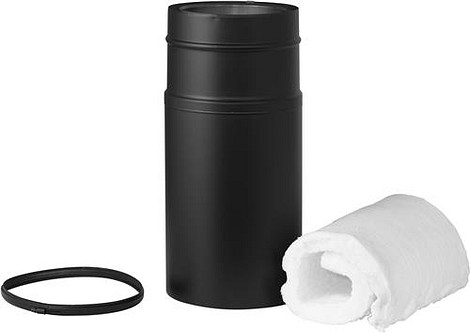 HT RVS DW 100/150 mm Paspijp L = 150-450 mm Geisoleerd Zwart