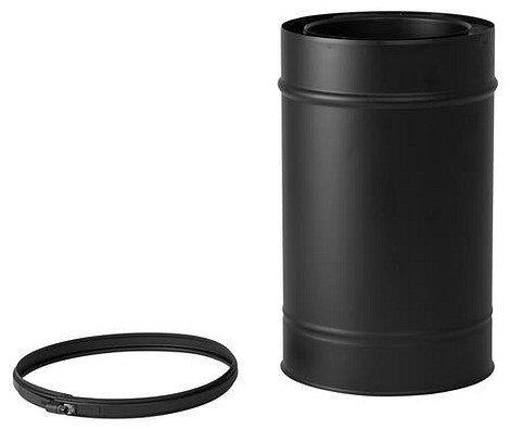 HT RVS DW 150/200 mm Pijp L = 330 mm Geïsoleerd Zwart
