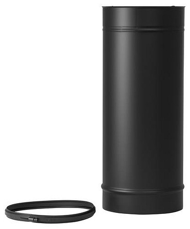 HT RVS DW 100/150 mm Pijp L = 500 mm Geisoleerd Zwart