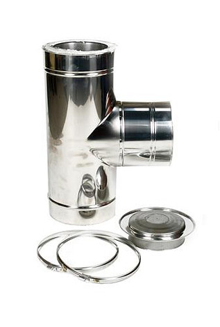 HT RVS DW 150/200 mm T-Stuk 90° met deksel Geïsoleerd