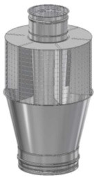 RVS CLV Ø 230/400 mm Dakkap vrije uitmonding (RG-LTV)