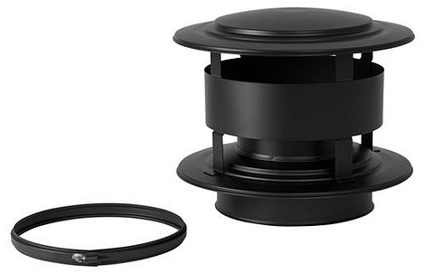 HT RVS DW 125/175 mm Trekkap met veegluik Zwart