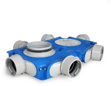 Uniflexplus Instortverdeler 6 x Ø 90 mm zijaansl. Ø 160 mm