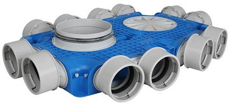 Uniflexplus Instortverdeler 12 x Ø 90 mm zijaansl. Ø 125 mm