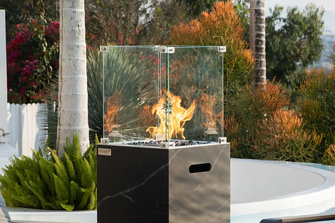 Elementi Yukon Marble Porcelain Fireplace Gas Bulgarije Zwart