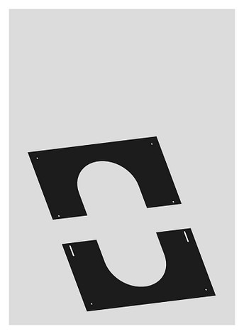 ICS 25 RVS Ø 80/130 mm set centreerplaten Zwart