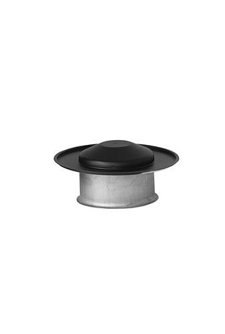 HT RVS DW 80/130 mm Deksel voor T-stuk  Zwart