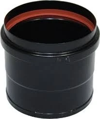 Zwart RVS Ø 80 mm mof M/M met lipring