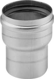 ME RVS vergrotend verloop Ø 130 mm (< Ø opgeven) met lipring