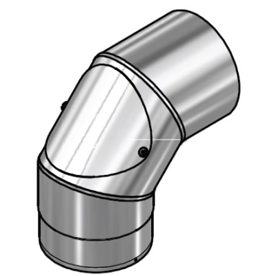 Zwart RVS Ø 125 mm InspectieBocht 90°