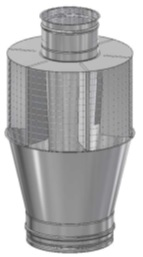 RVS CLV Ø 250/450 mm Dakkap vrije uitmonding (RG-LTV)